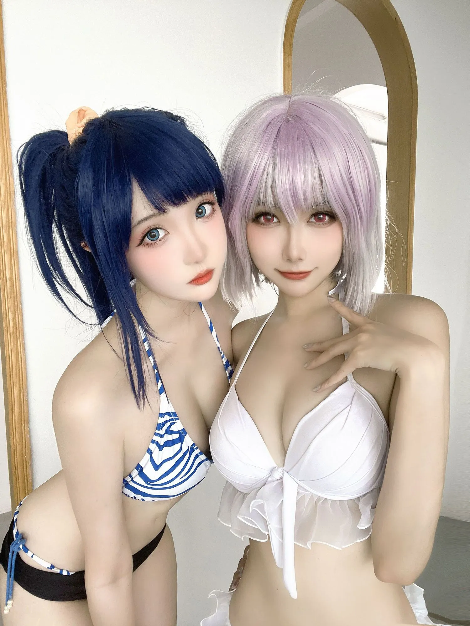 图片[4]-No.035 – SSSS.GRIDMAN 宝多六花+新条茜 泳装 (&瓜希酱)[85P]-coswz-cos王者