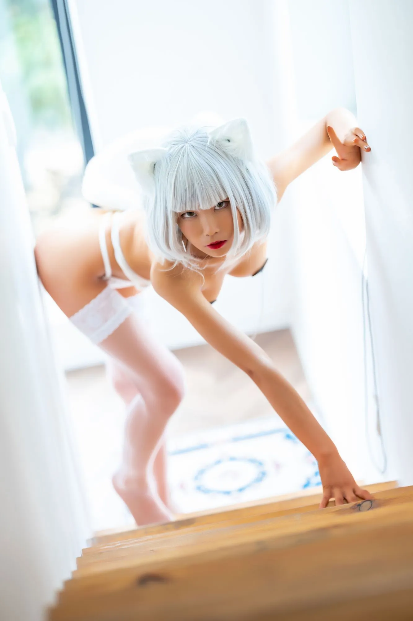 图片[5]-No.007-黑白猫2套 – 白猫 [52P]-coswz-cos王者