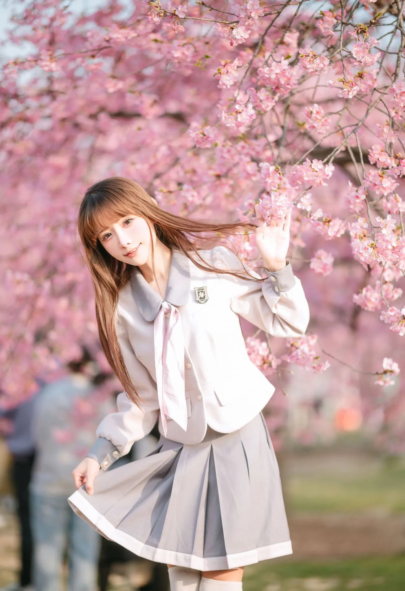 图片[2]-No.003 – 樱花下的JK少女 [18P]-coswz-cos王者