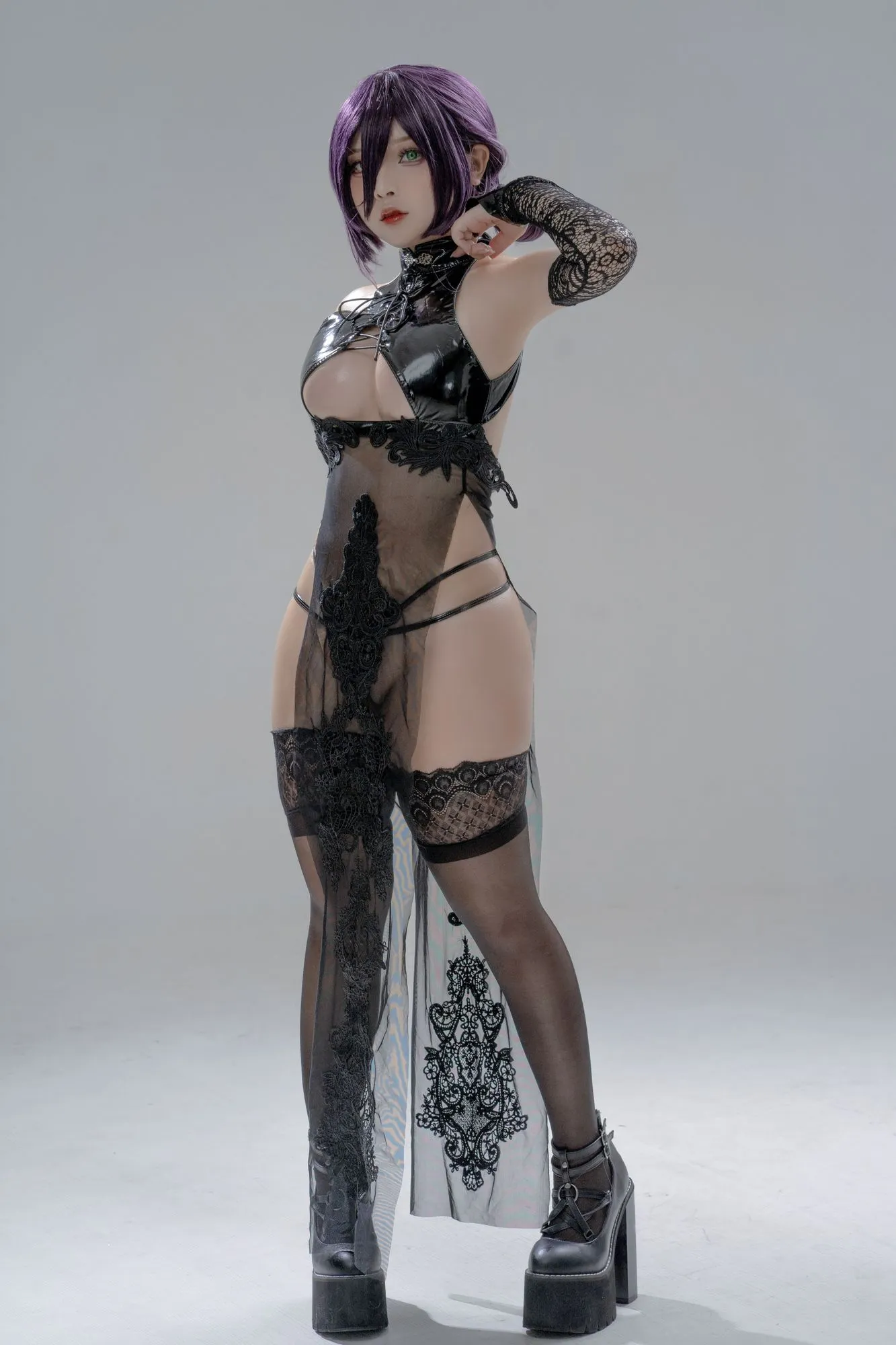 图片[2]-No.005 – Chainsaw Man Cheongsam Reze [10P]-coswz-cos王者