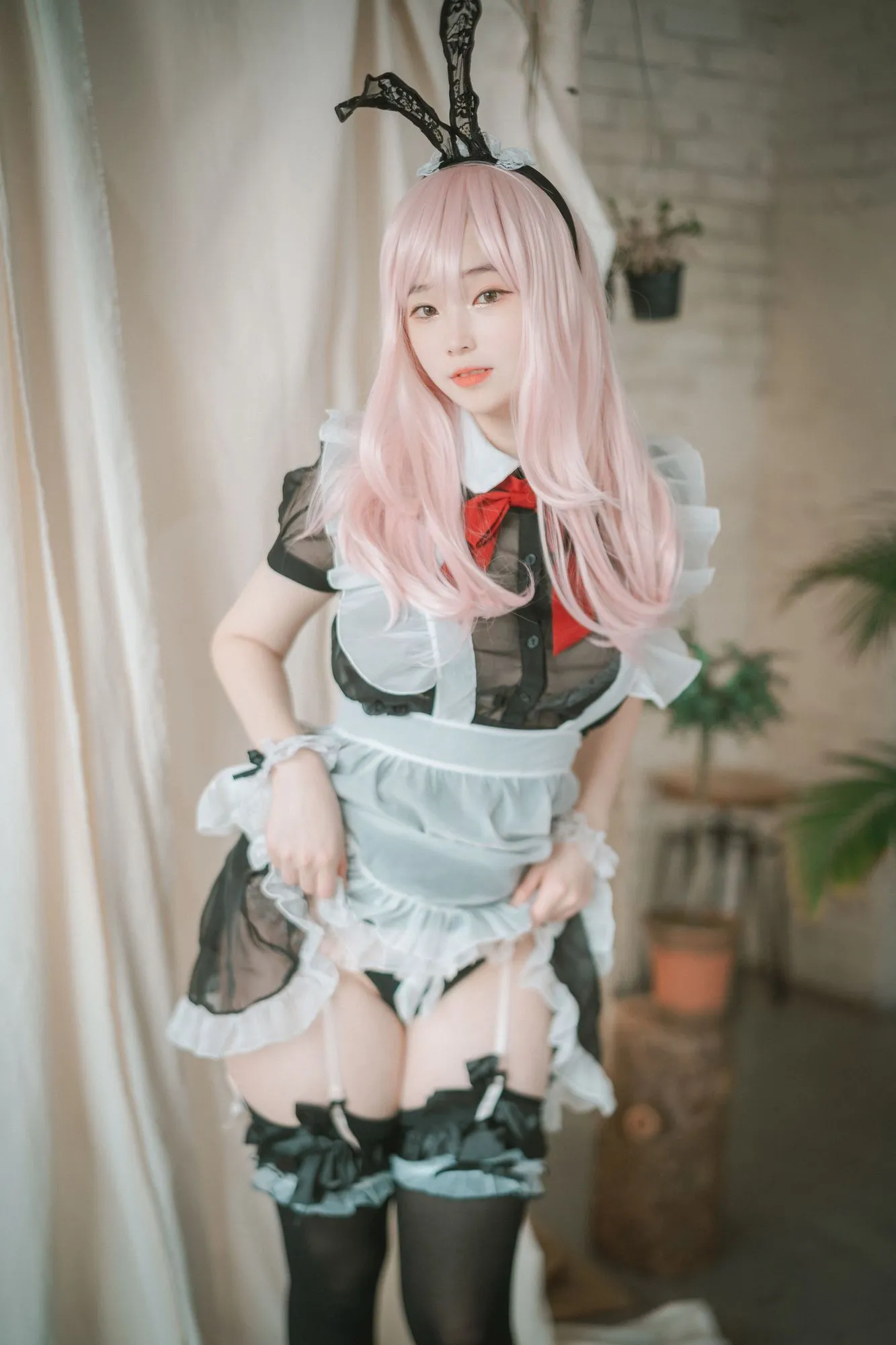 图片[3]-No.064-[DJAWA] Sheer Bunny Maid [51P]-coswz-cos王者