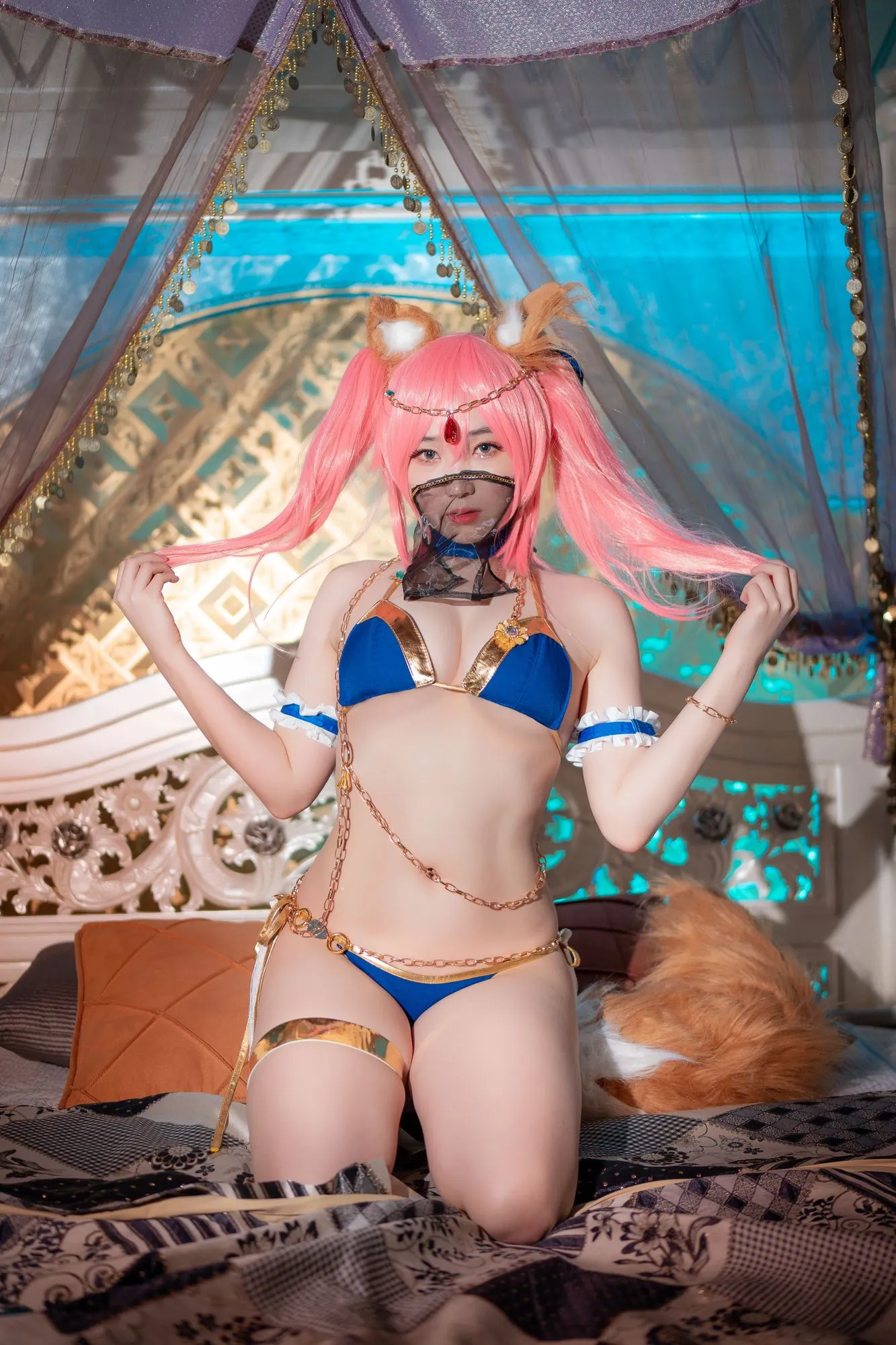 No.076-[CreamSoda]-Cosplay Tamamo + Kama (FGO) [40P]-图妖社