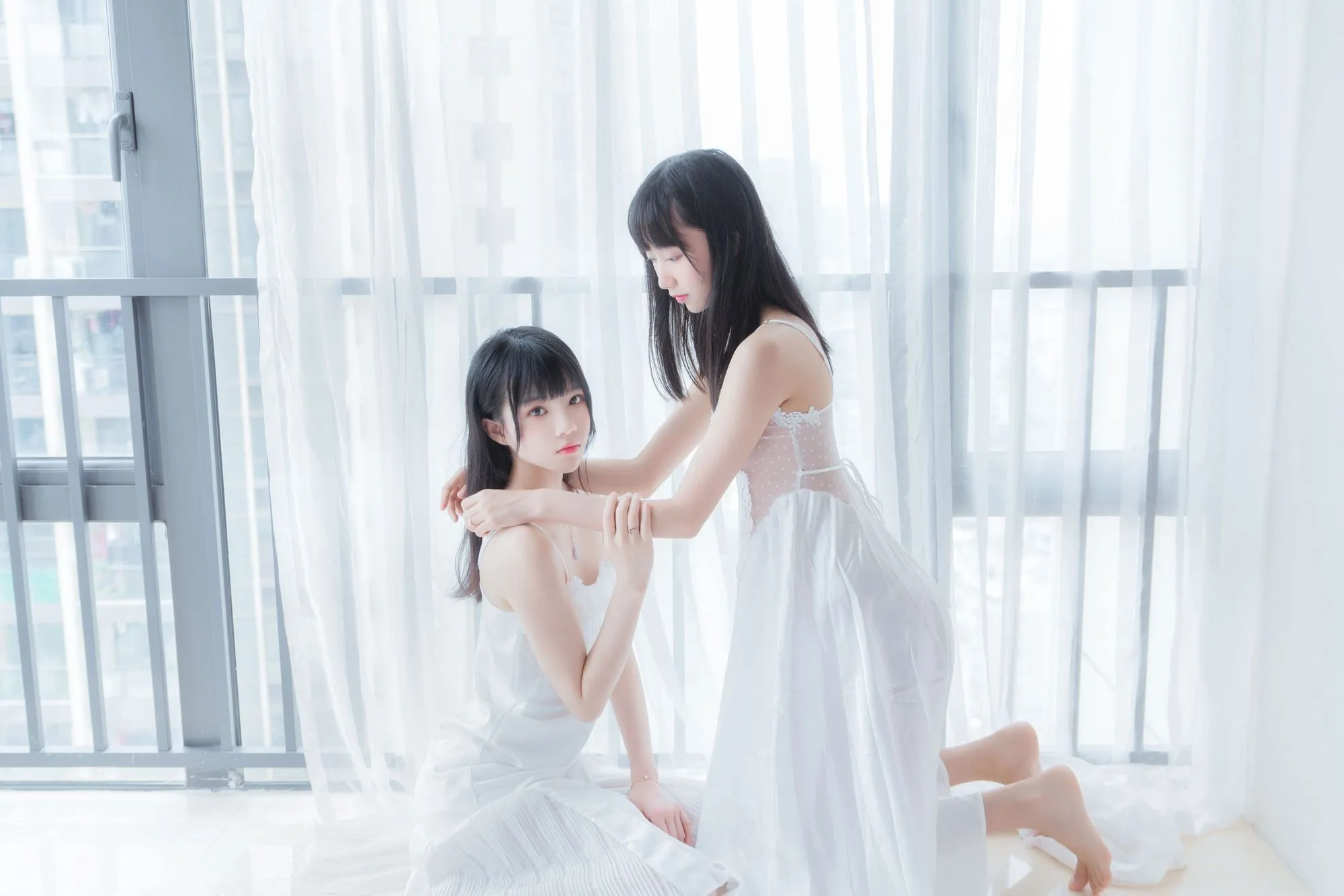 图片[3]-No.095-朝(白裙×白裙) – 桜桃喵&木绵绵OwO [58P]-coswz-cos王者