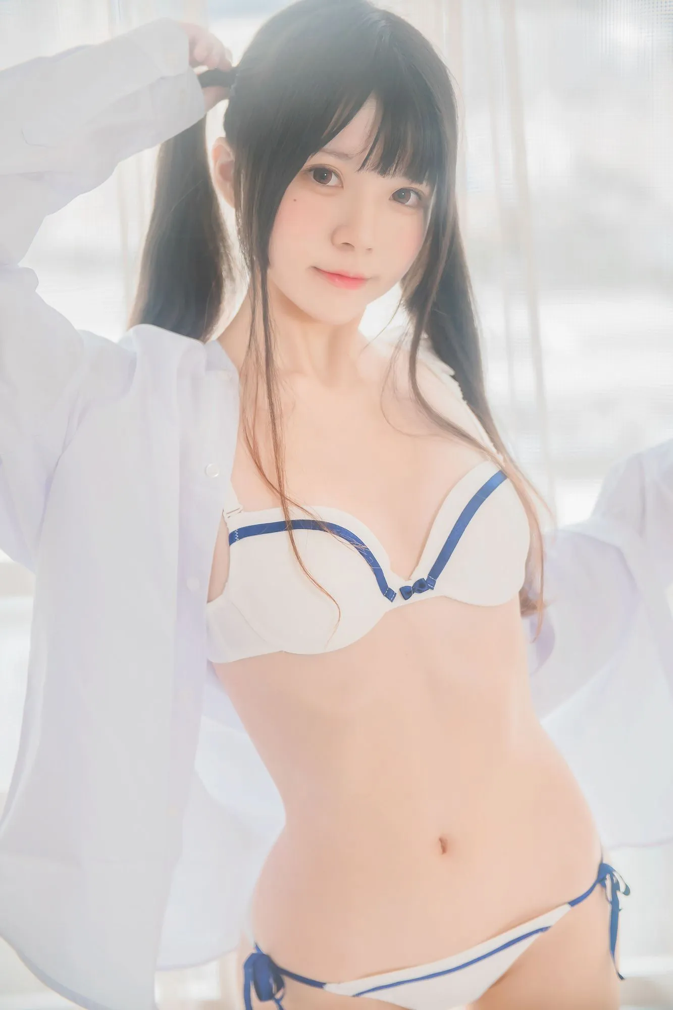 No.096-桜桃未熟 白衬衫双马尾 [47P]-图妖社