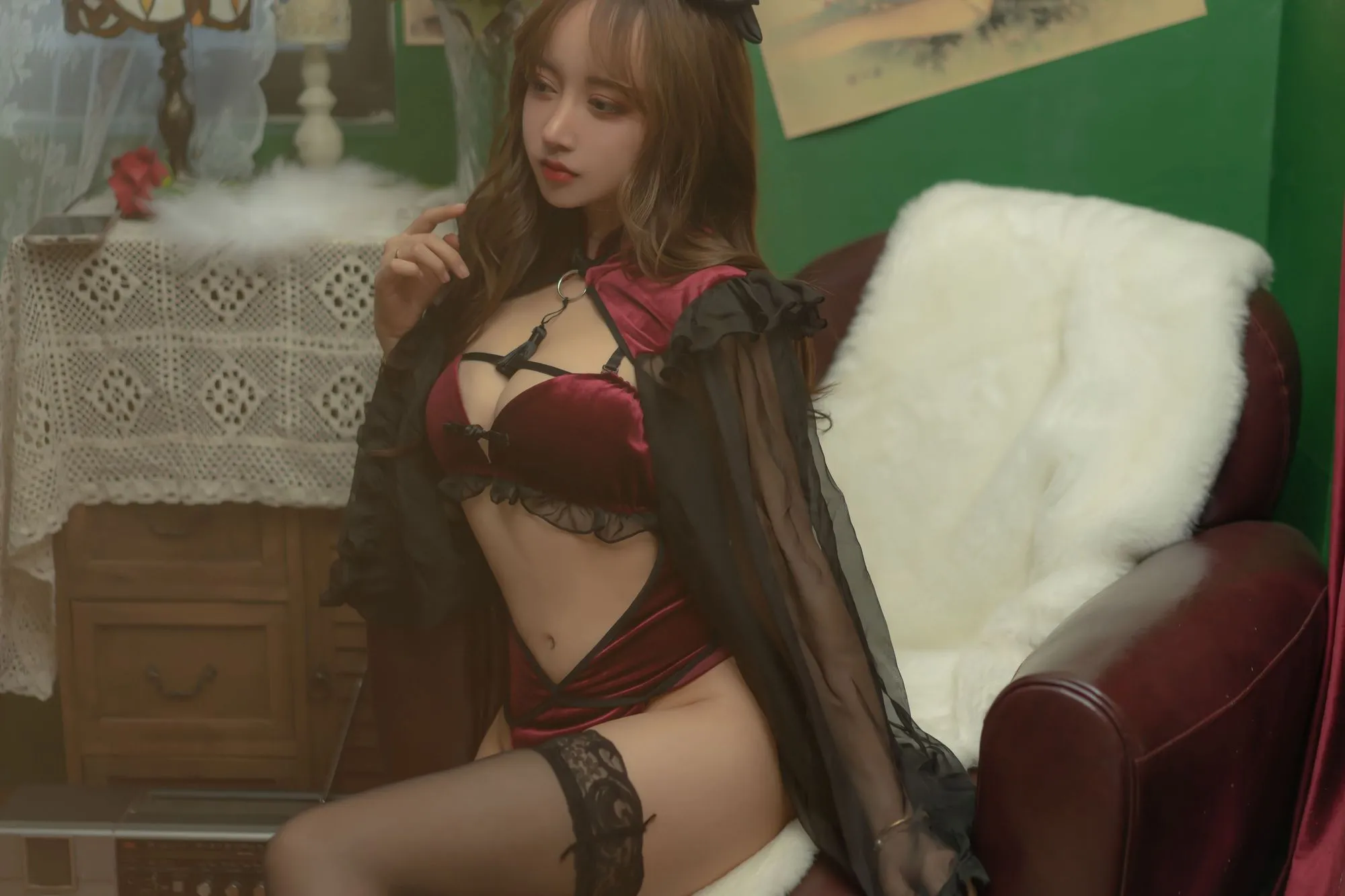 图片[3]-No.098-红丝绒旗袍 [53P]-coswz-cos王者
