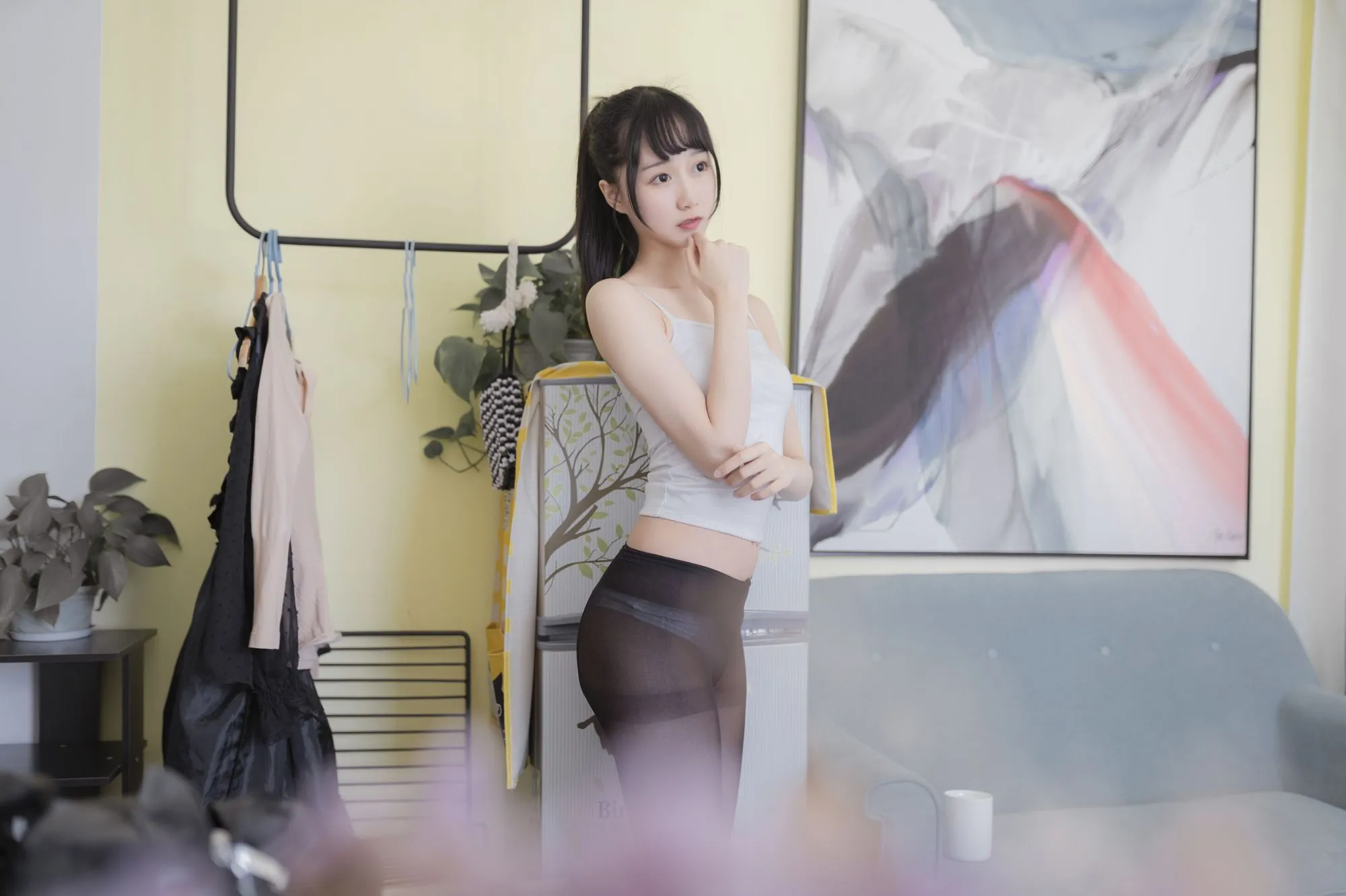 图片[3]-No.020-背心黑丝居家写真 [40P]-coswz-cos王者
