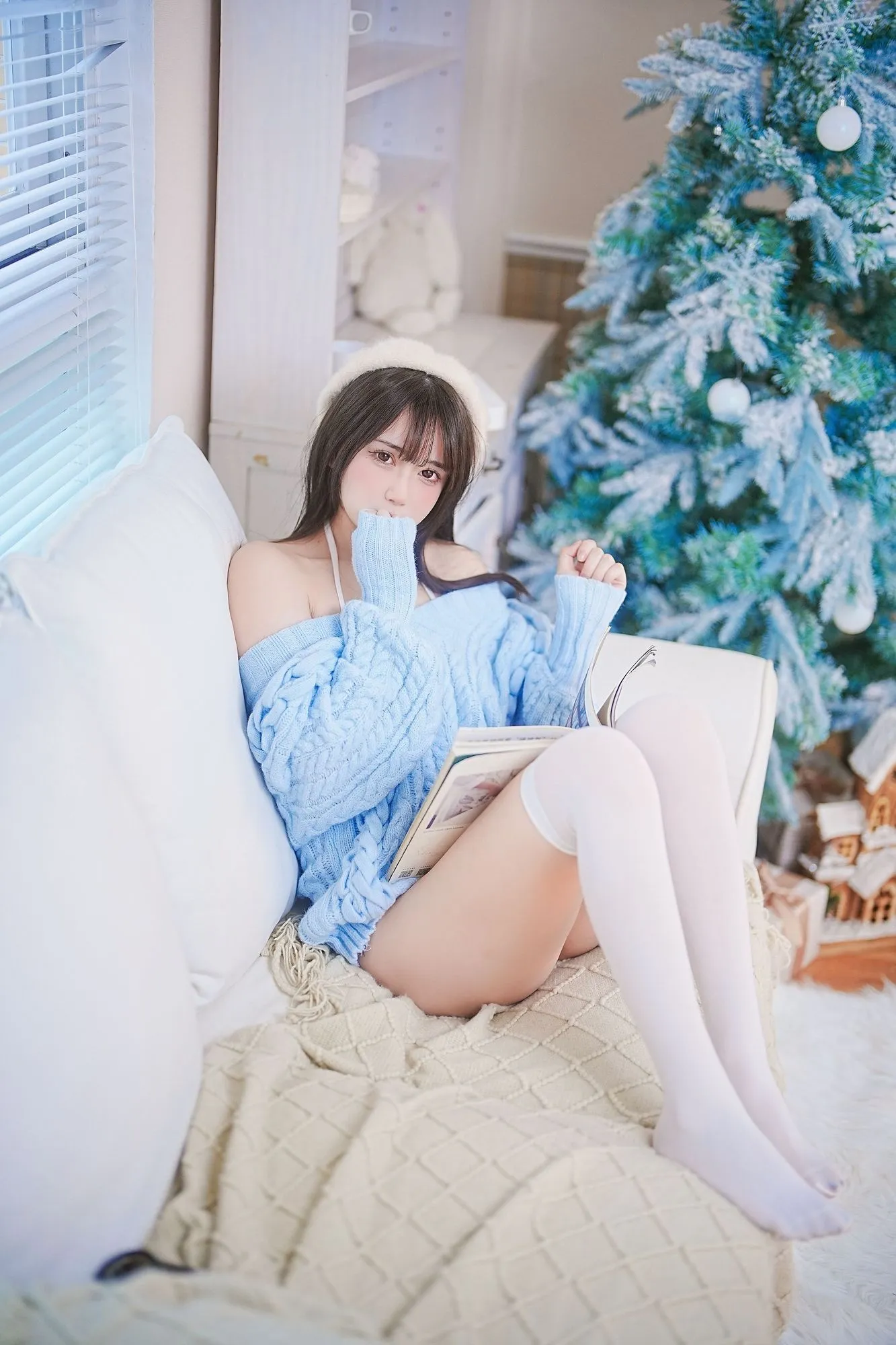 图片[2]-No.026 – 蓝色秋冬毛衣 [27P]-coswz-cos王者