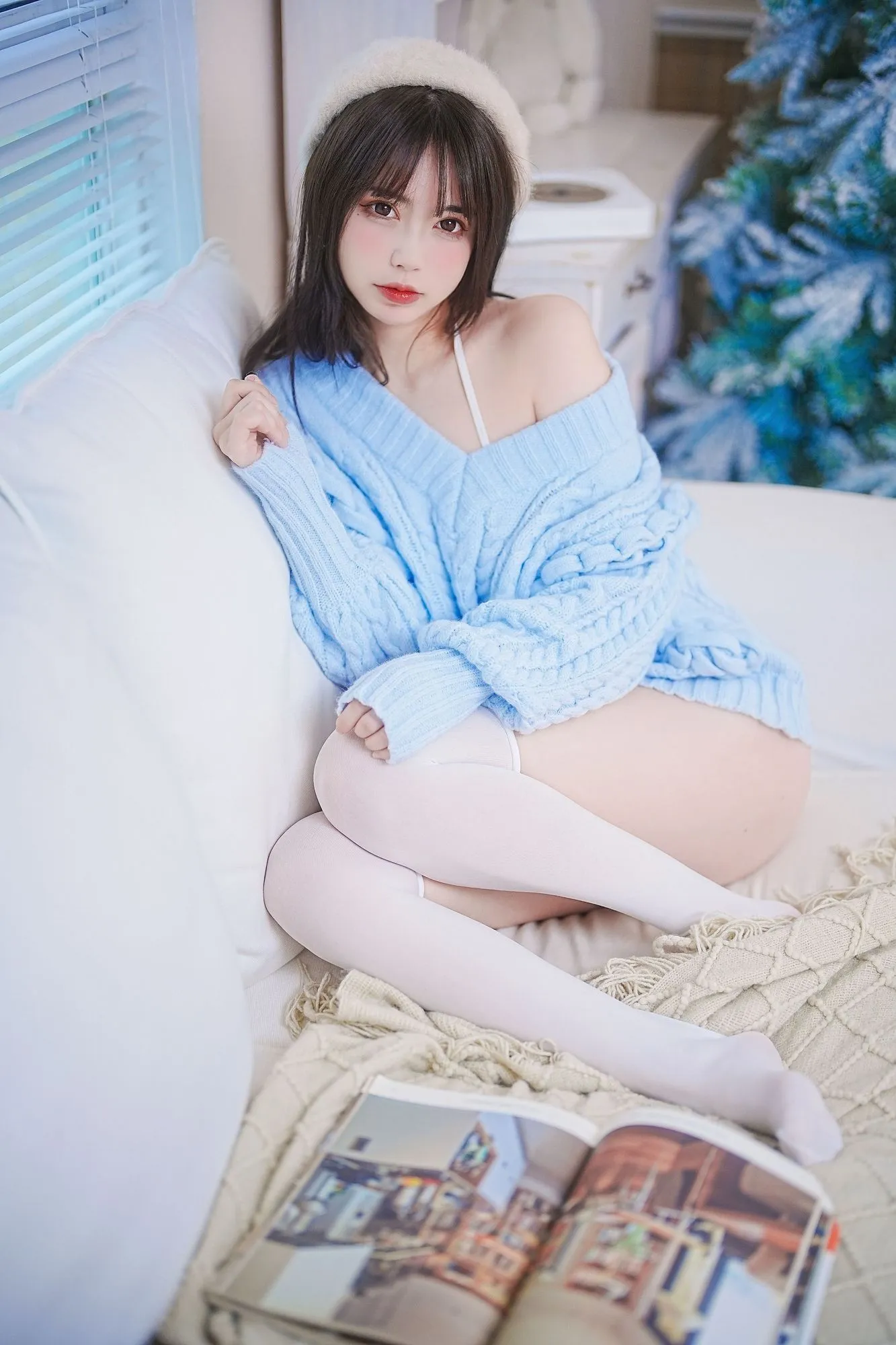 图片[3]-No.026 – 蓝色秋冬毛衣 [27P]-coswz-cos王者