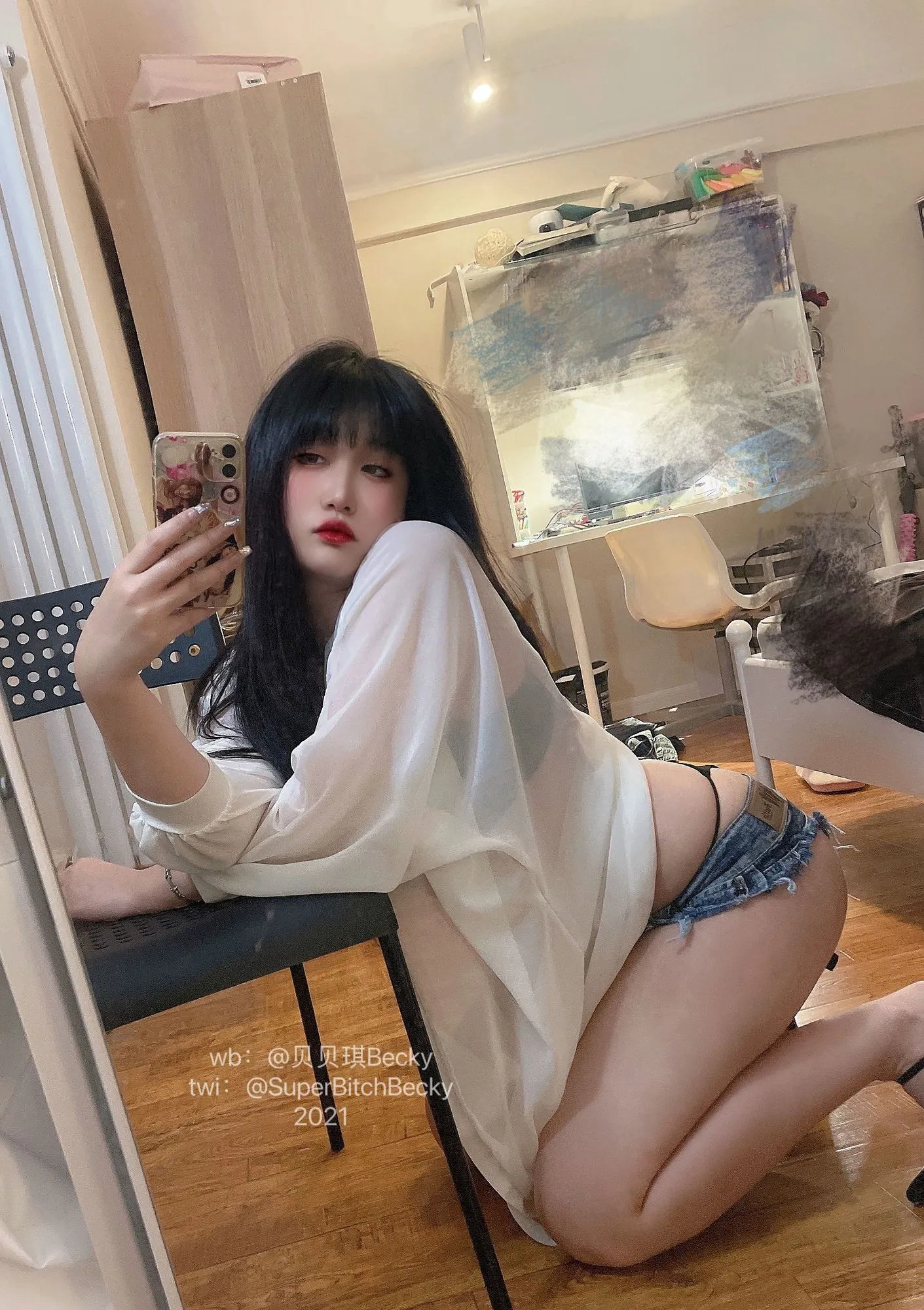 图片[5]-No.017 – 对镜黑发辣妹 [105P]-coswz-cos王者