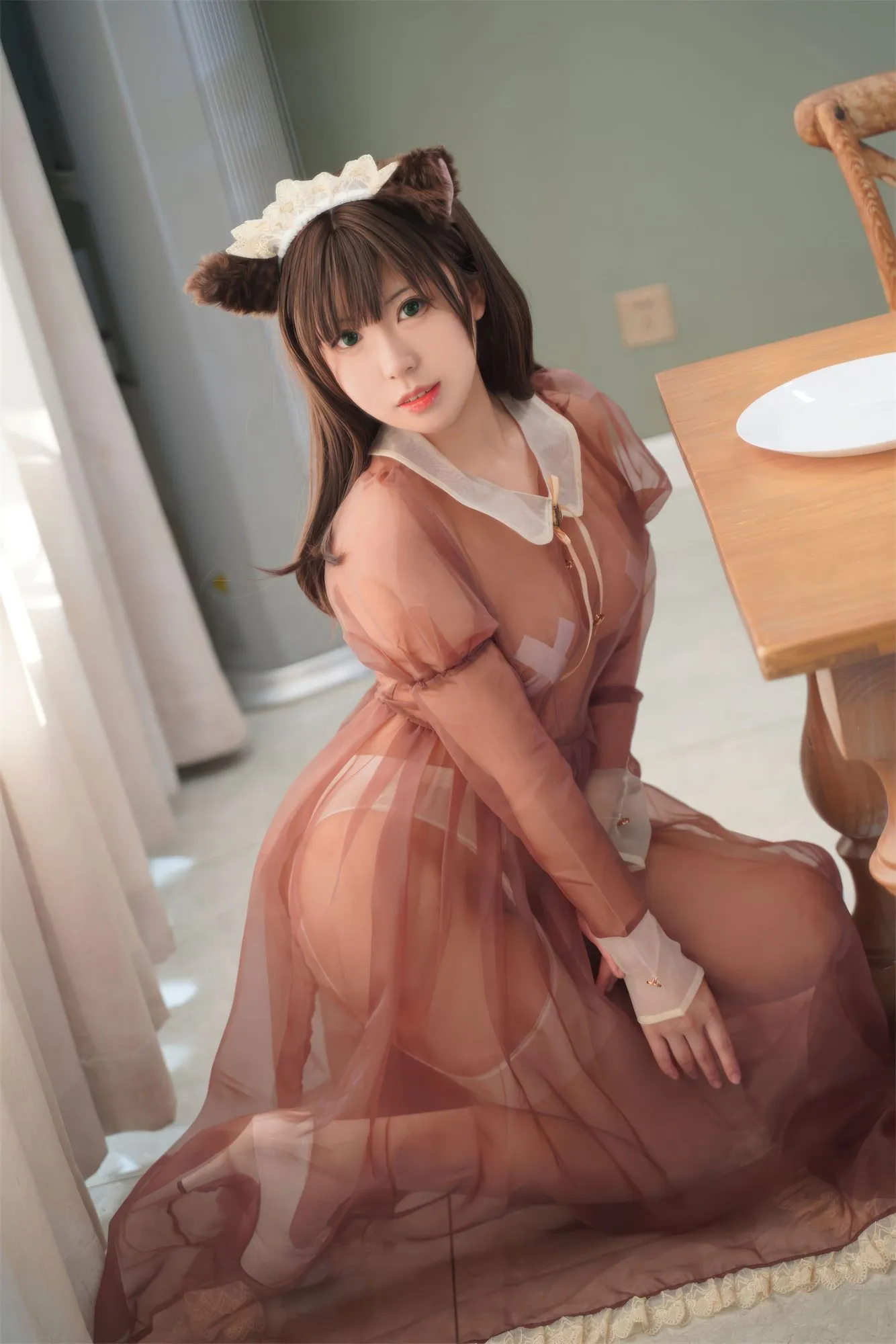 No.040 – 棕色透明女仆 [35P]-图妖社