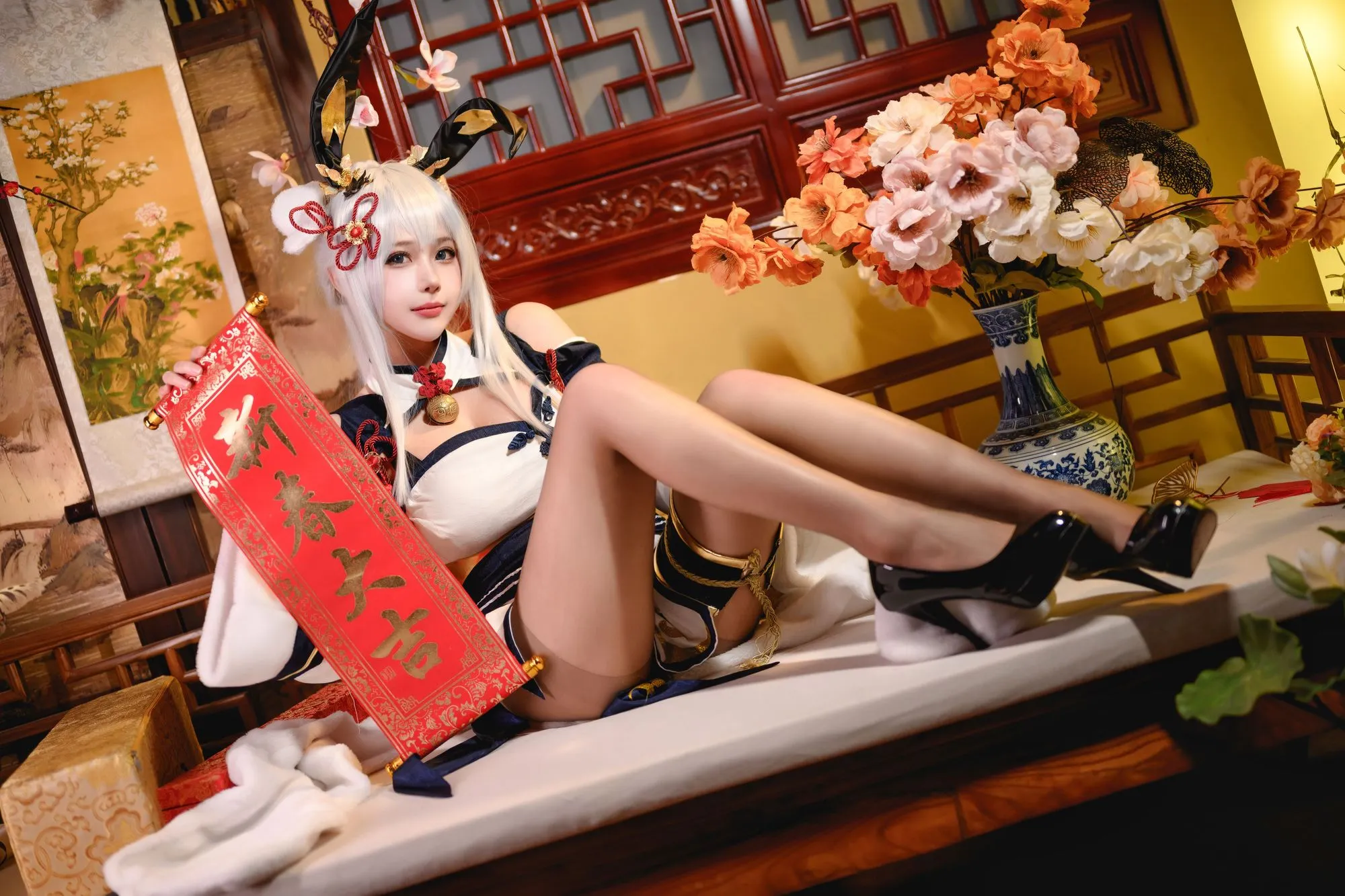 图片[2]-No.054 – 「凛子酱」旗袍兔兔 [21P]-coswz-cos王者