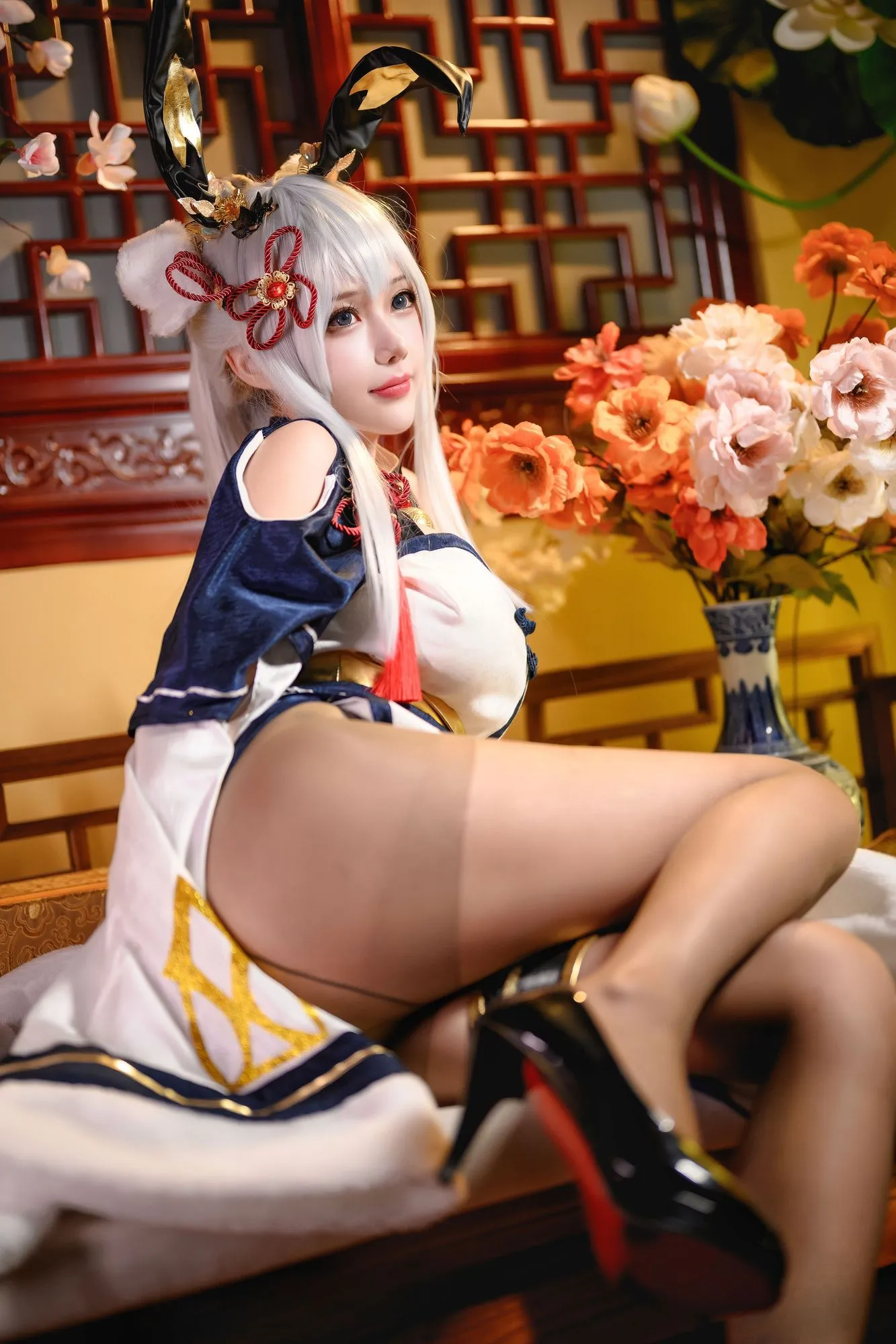 图片[3]-No.054 – 「凛子酱」旗袍兔兔 [21P]-coswz-cos王者