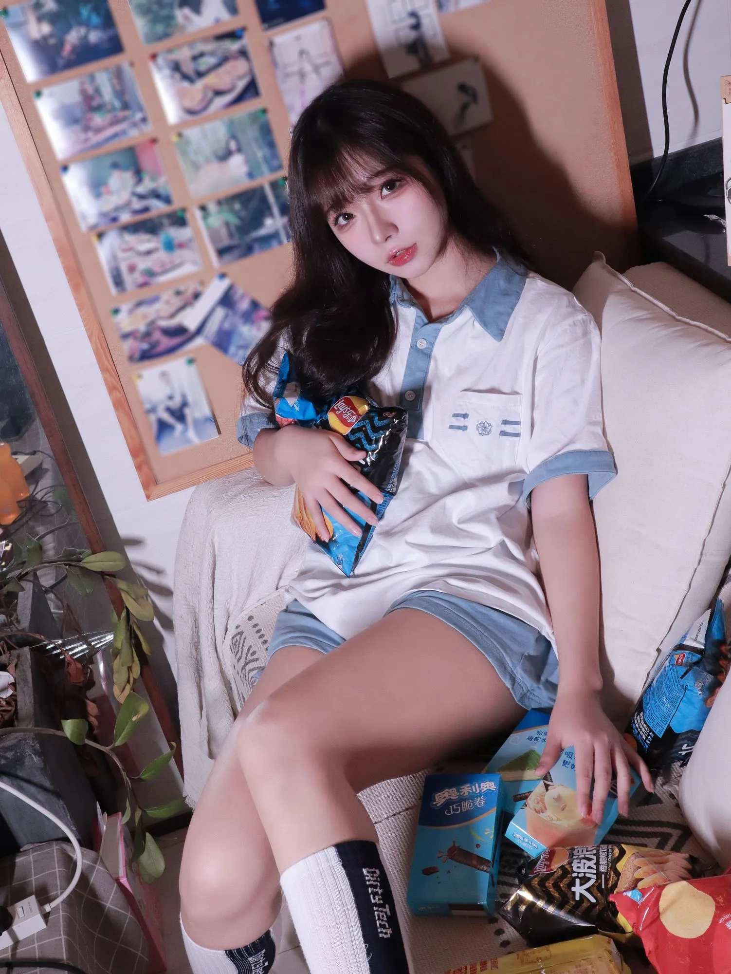 图片[3]-No.072 – 蓝白条少女 [81P]-coswz-cos王者
