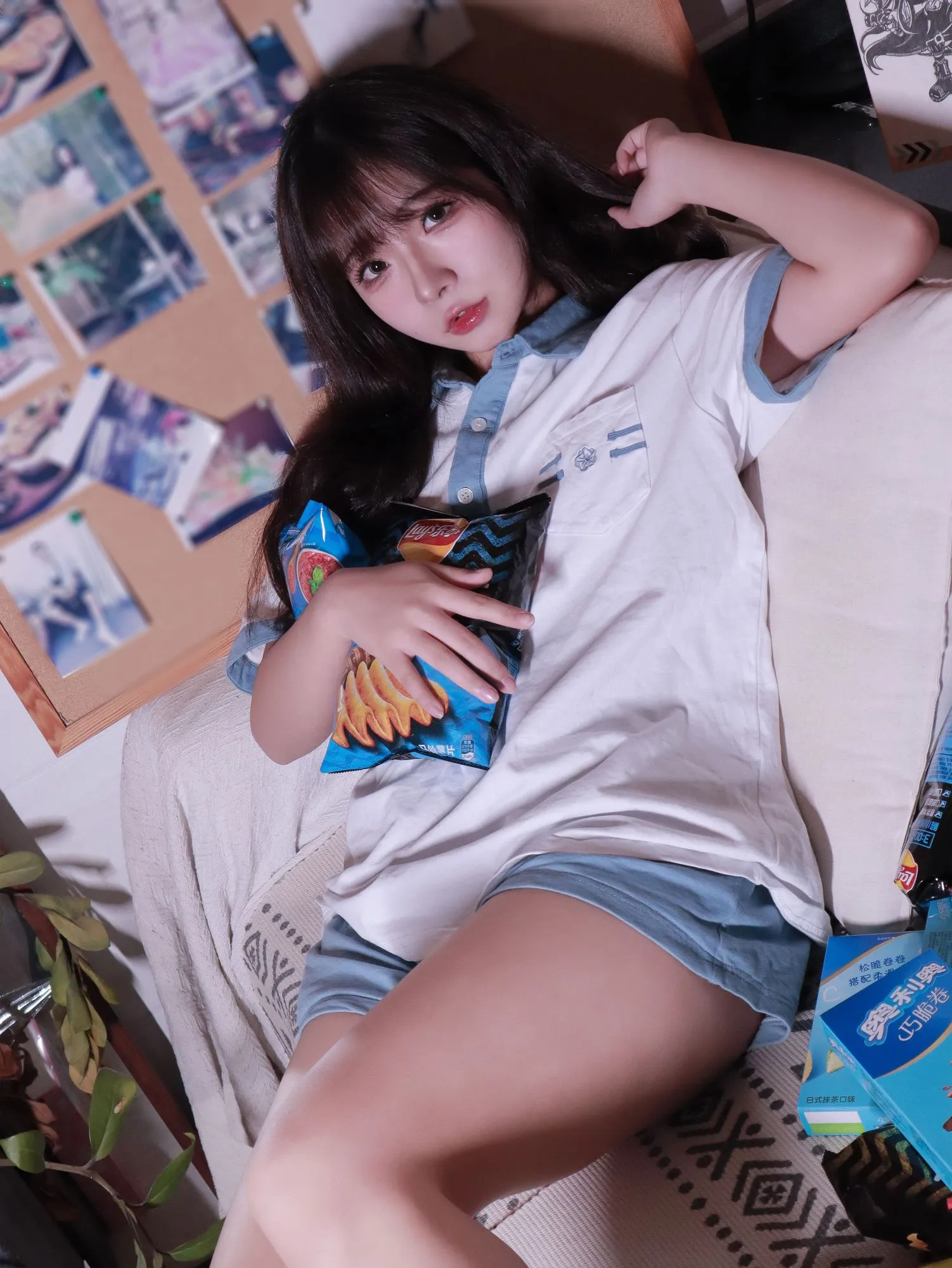 图片[4]-No.072 – 蓝白条少女 [81P]-coswz-cos王者