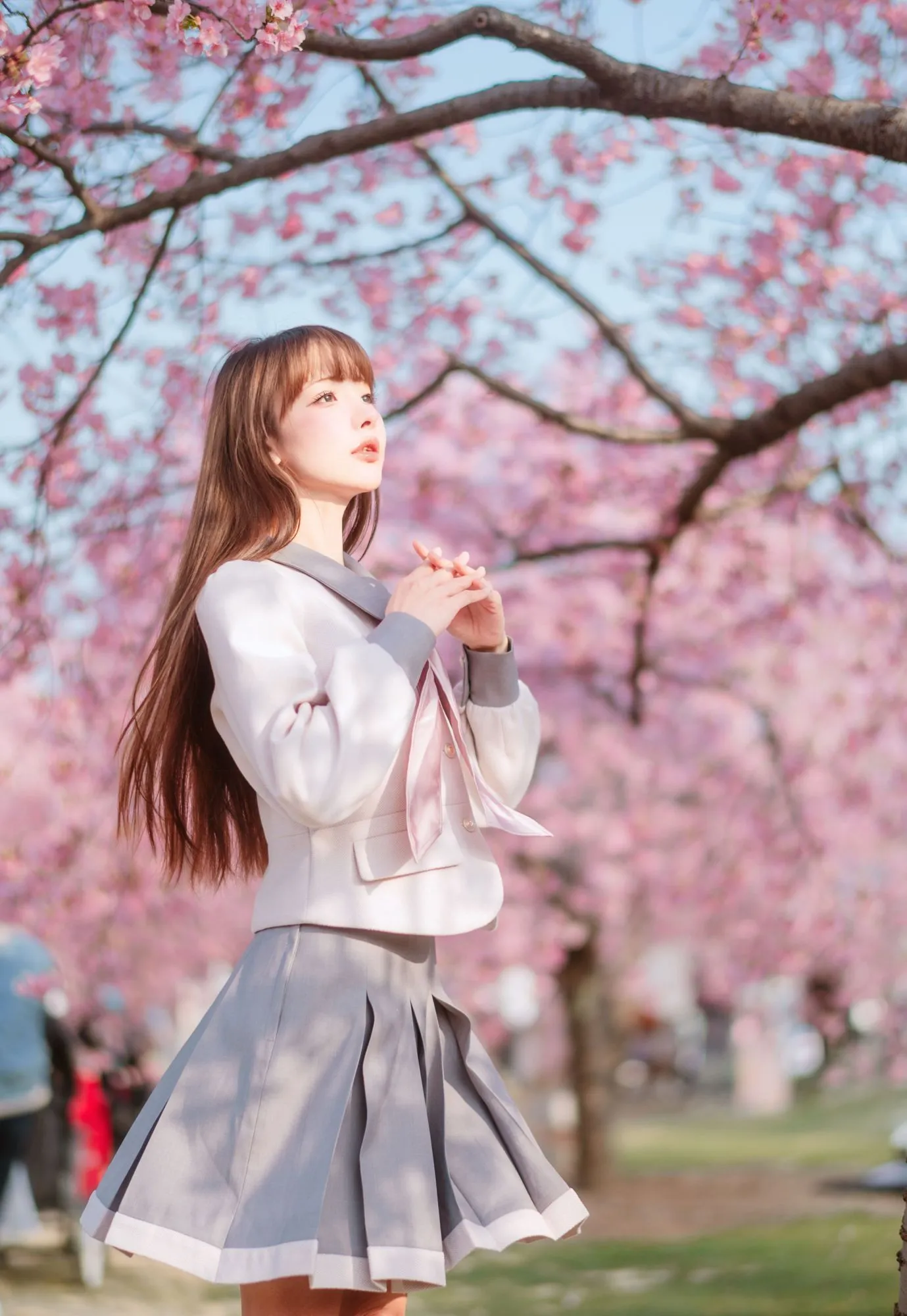 图片[5]-No.093 – 「紫氯氯」樱花下的JK少女 [18P]-coswz-cos王者