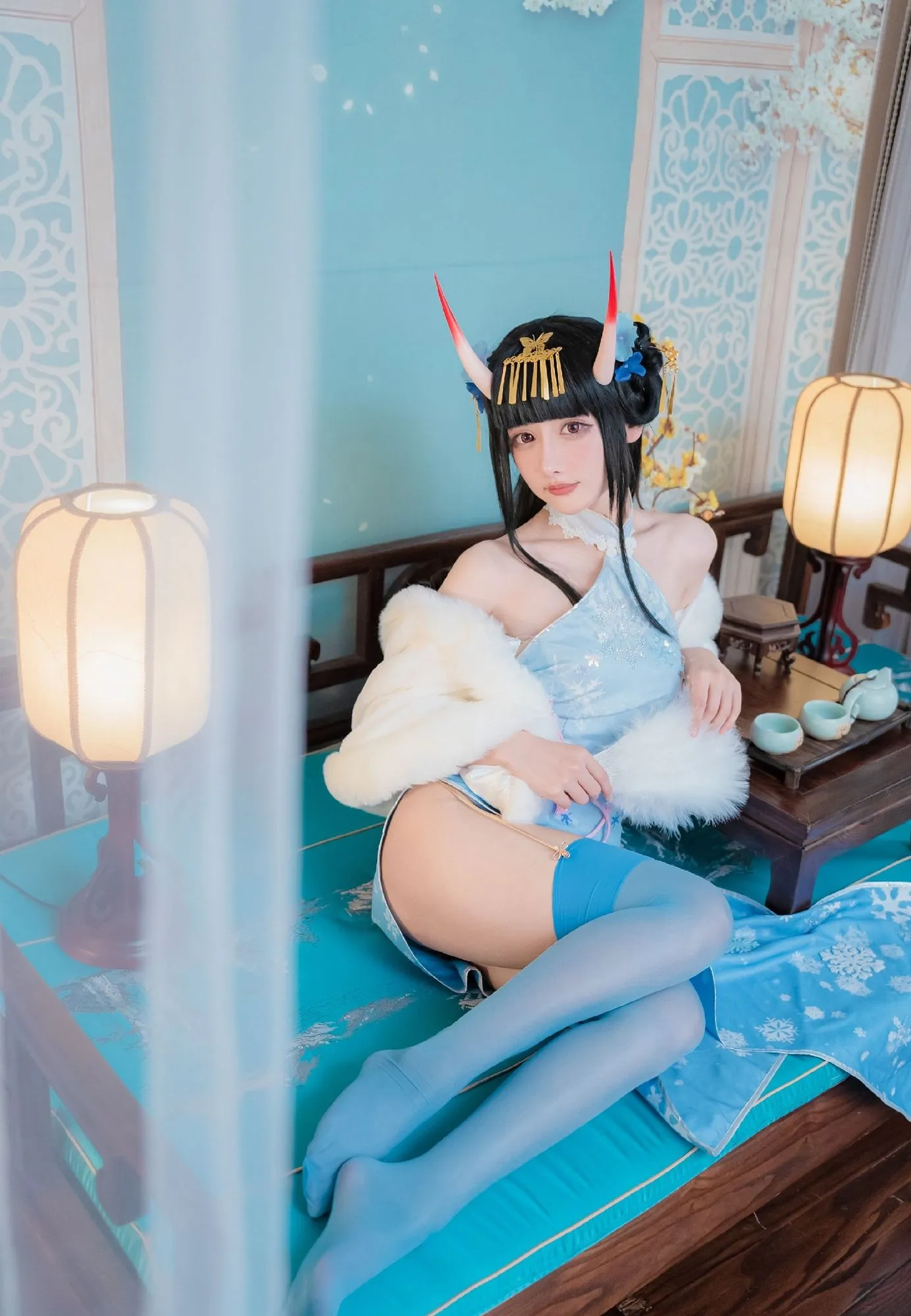 图片[4]-No.205 – 「紫氯氯」能代 貅 旗袍 [18P]-coswz-cos王者