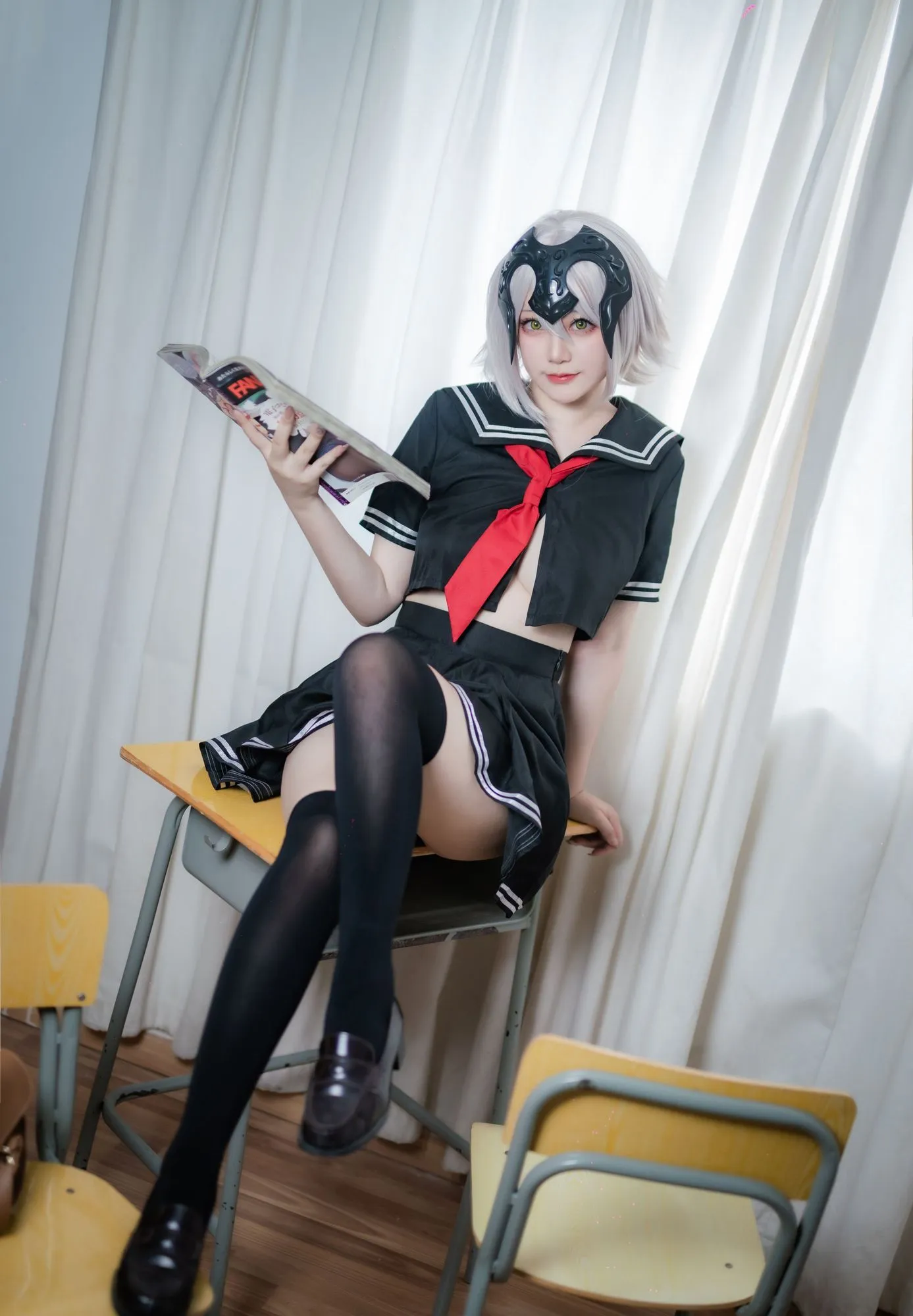 图片[5]-No.459 – 「Halo_酱」黑贞校服 [12P]-coswz-cos王者