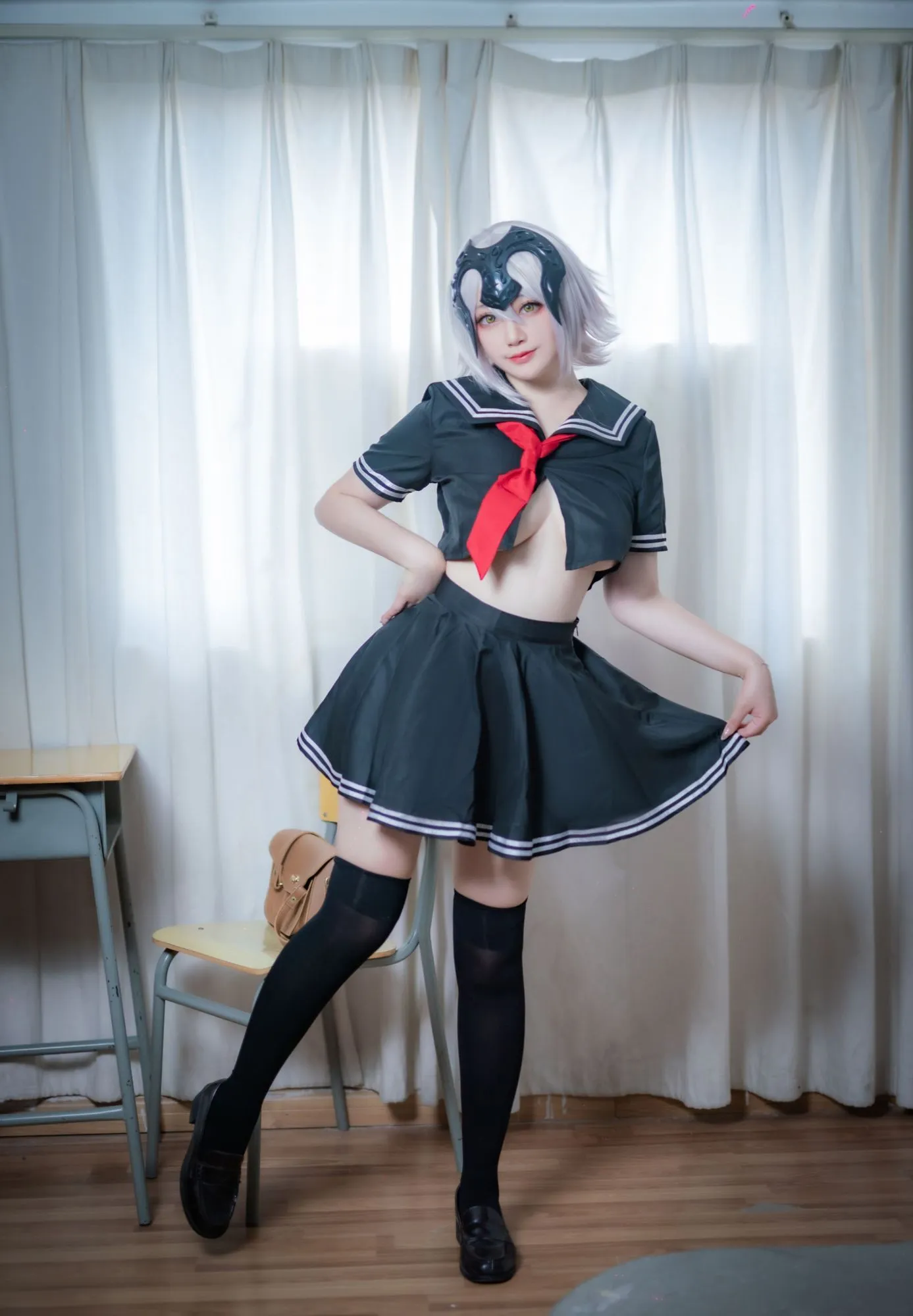 图片[3]-No.459 – 「Halo_酱」黑贞校服 [12P]-coswz-cos王者