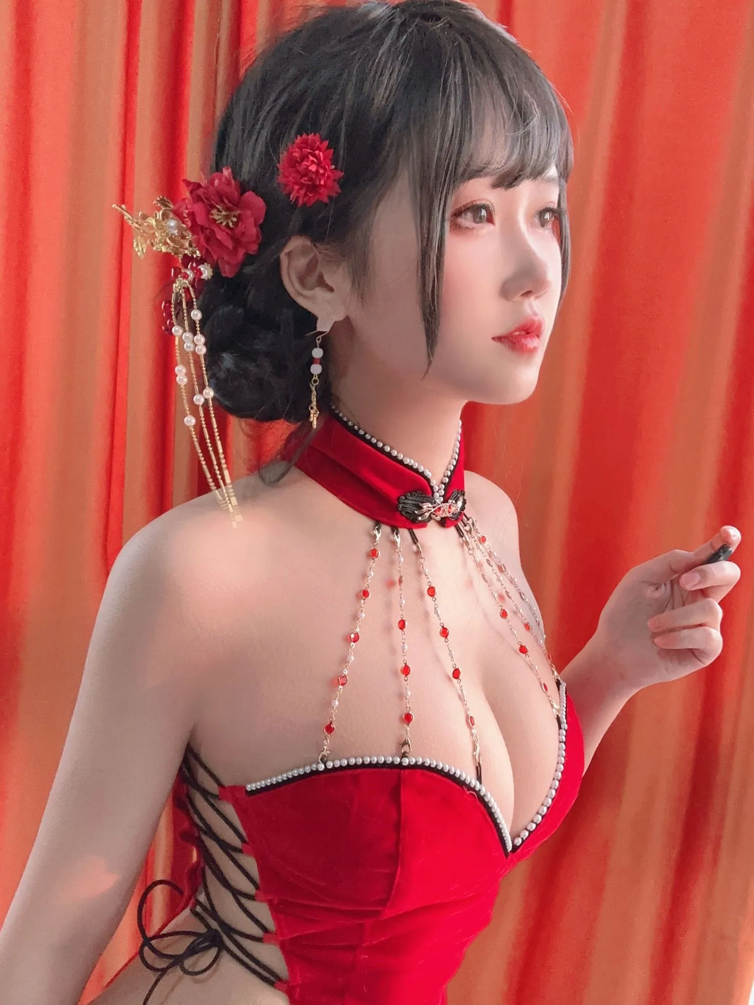 图片[6]-No.069 – 红丝绒旗袍 [47P 2V]-coswz-cos王者
