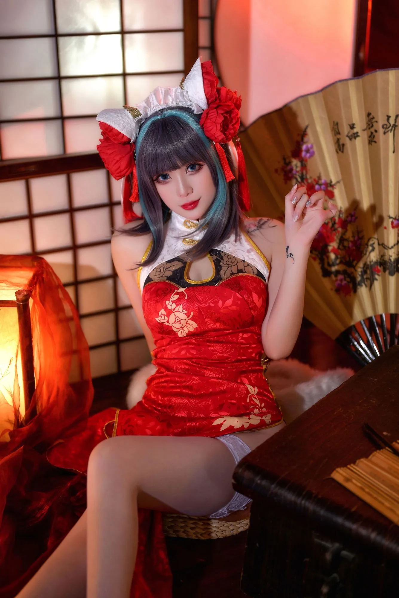 图片[3]-No.008 – 碧蓝航线 柴郡 红旗袍 [20P]-coswz-cos王者