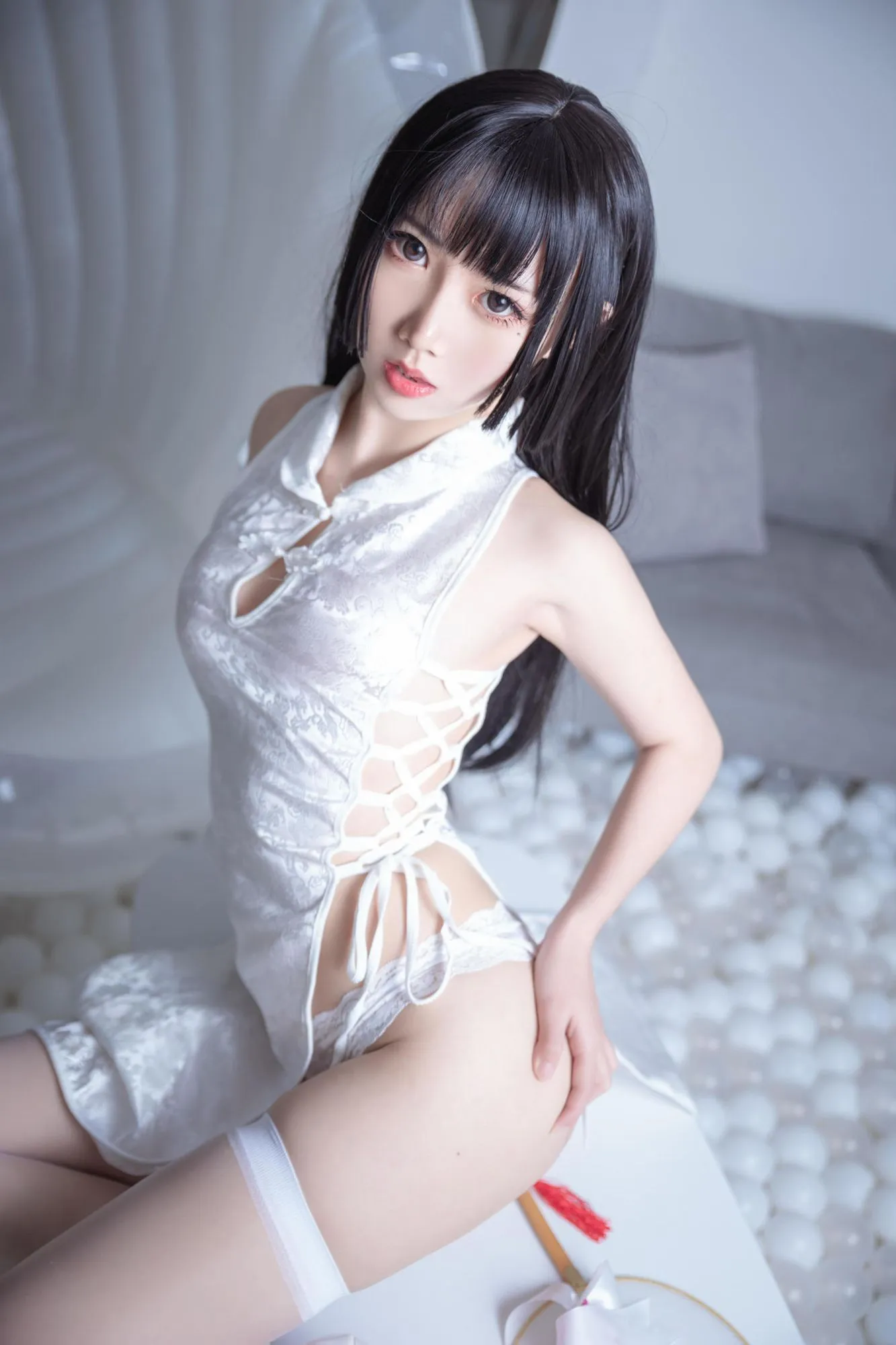 No.152 – 白色旗袍 [60P]-图妖社