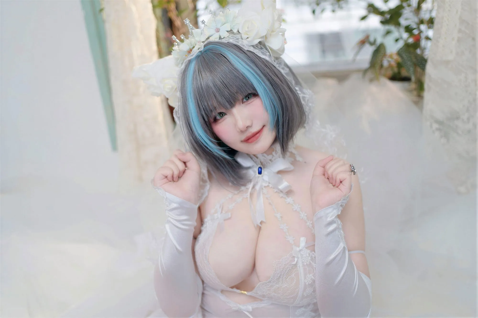 图片[3]-No.067 – 碧蓝航线 柴郡婚纱花嫁 [130P 4V]-coswz-cos王者